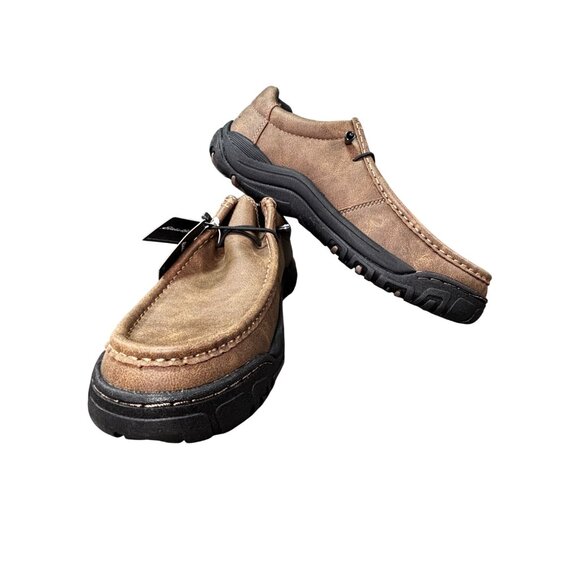 Eddie Bauer Mens Brown Slip-On Loafers Size 8M Rubber Sole Classic Stitching